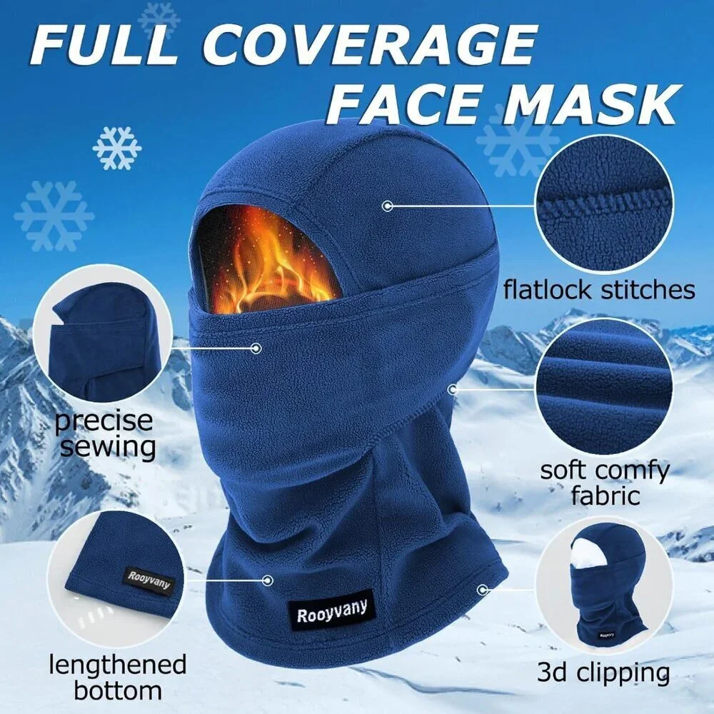 Women's Royal Balaclava Ski Mask Warm Windproof Lightweight Winter Face Mask